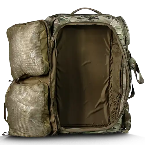 The Mighty tactical rolling backpack rear profile with mission-ready construction