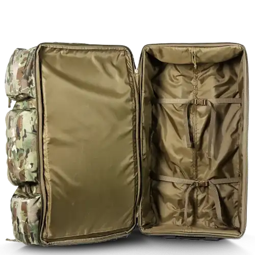 The Mighty CORDURA tactical rolling bag full access view for field equipment